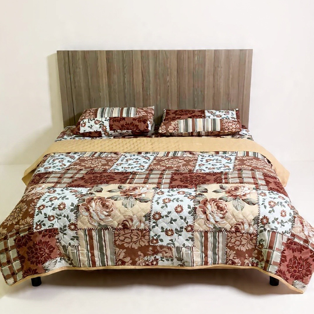 Brown Floral bedspread
