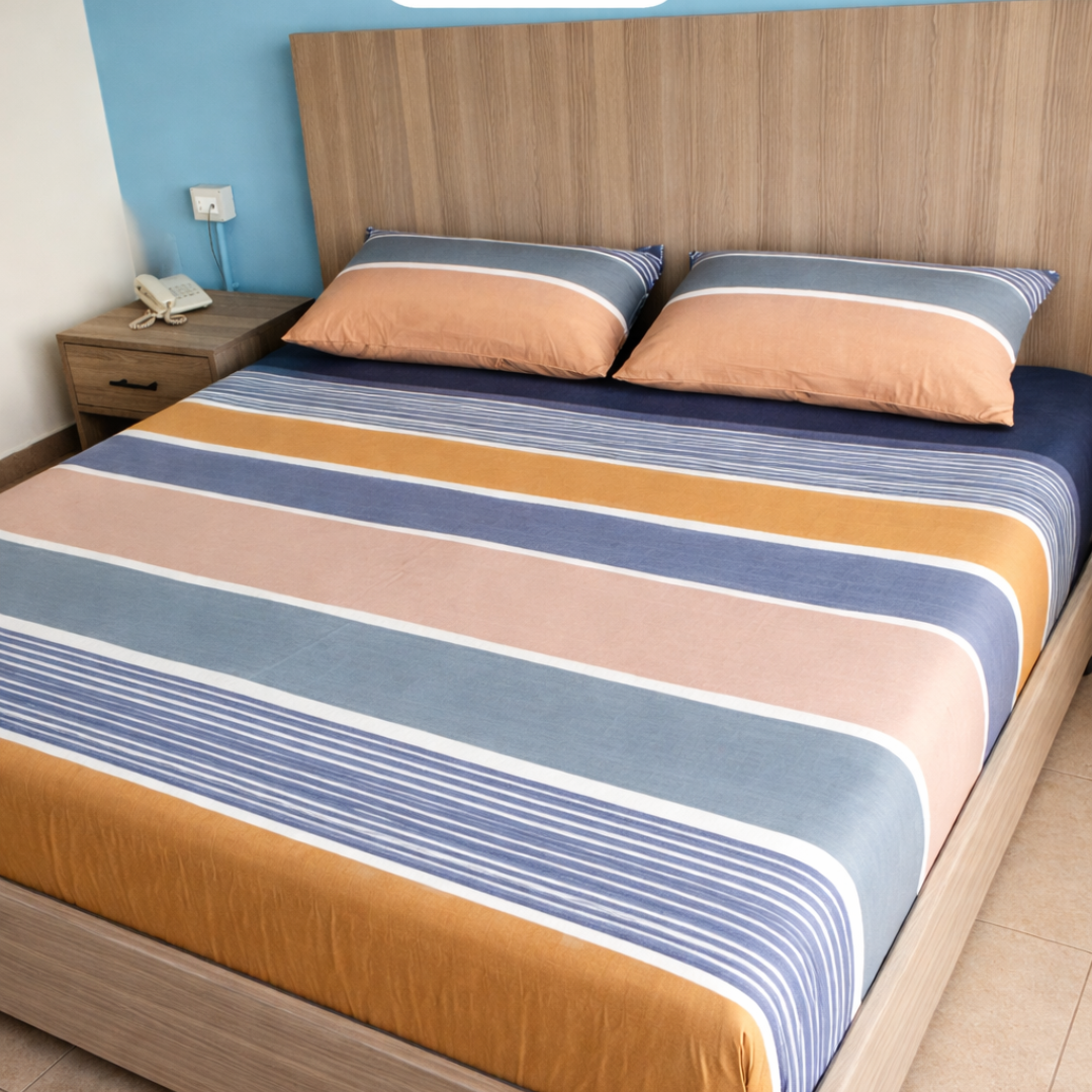 Mustard Striped Bedsheet (شرشف مغيط)