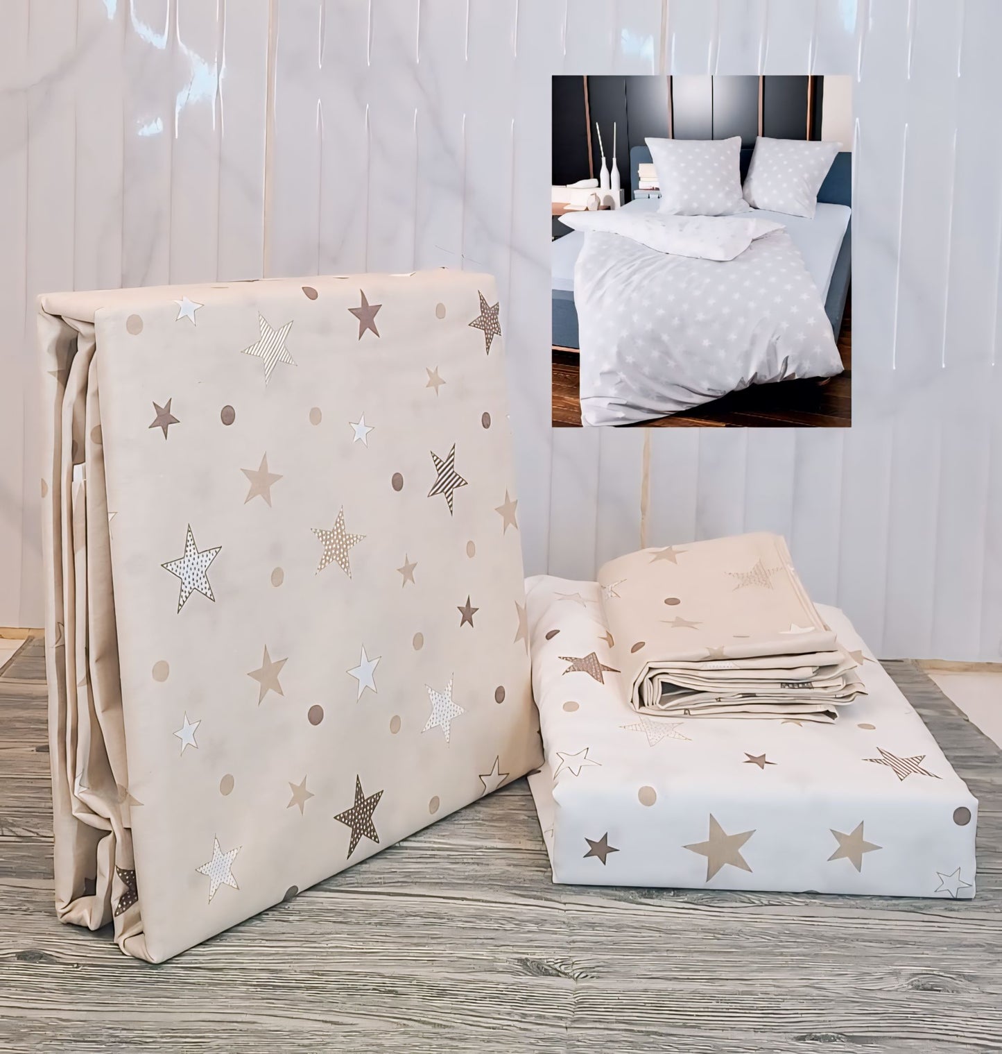 Polycotton stars duvet set cover (طقم ملاحف)