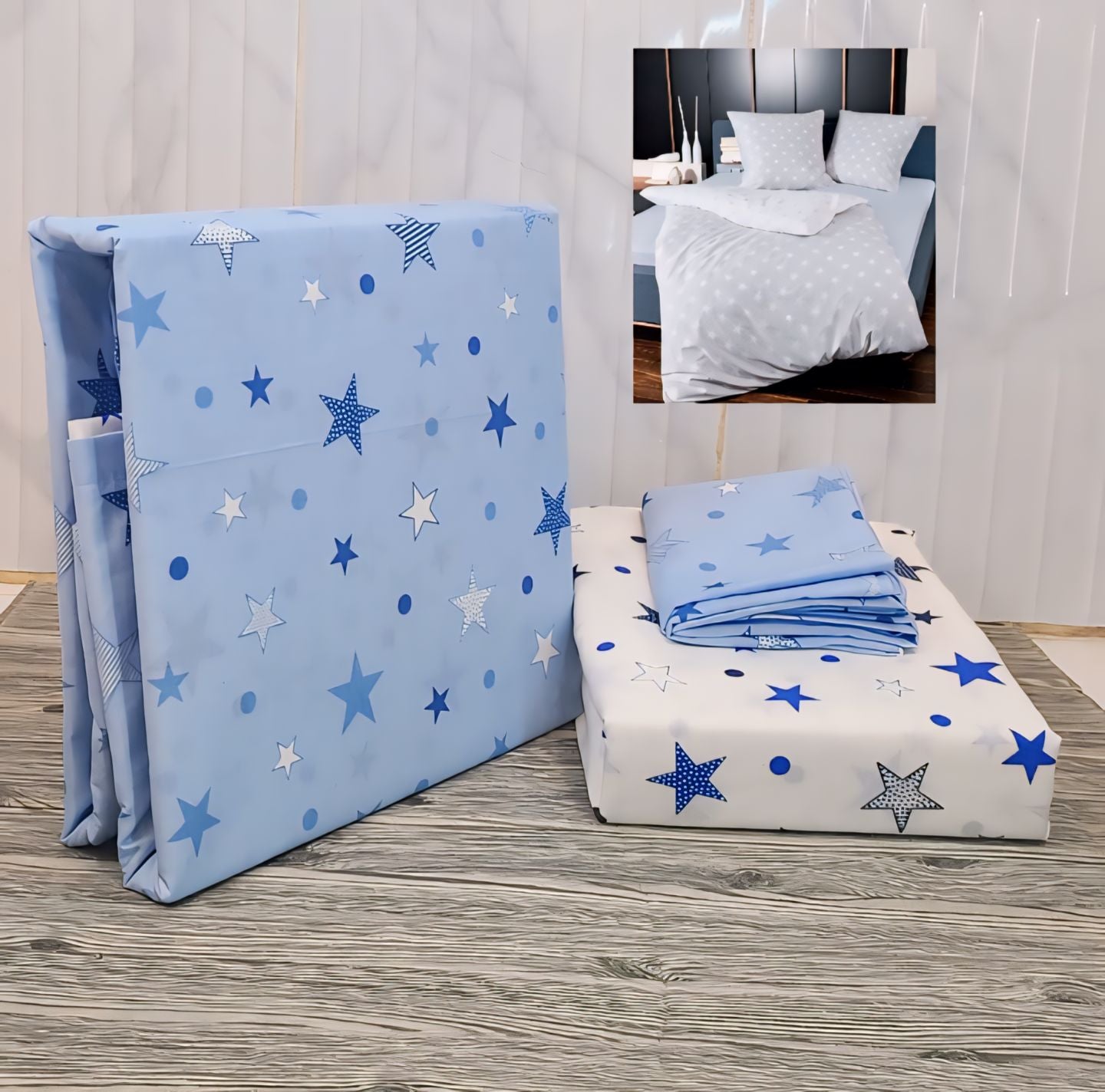 Polycotton stars duvet set cover (طقم ملاحف)