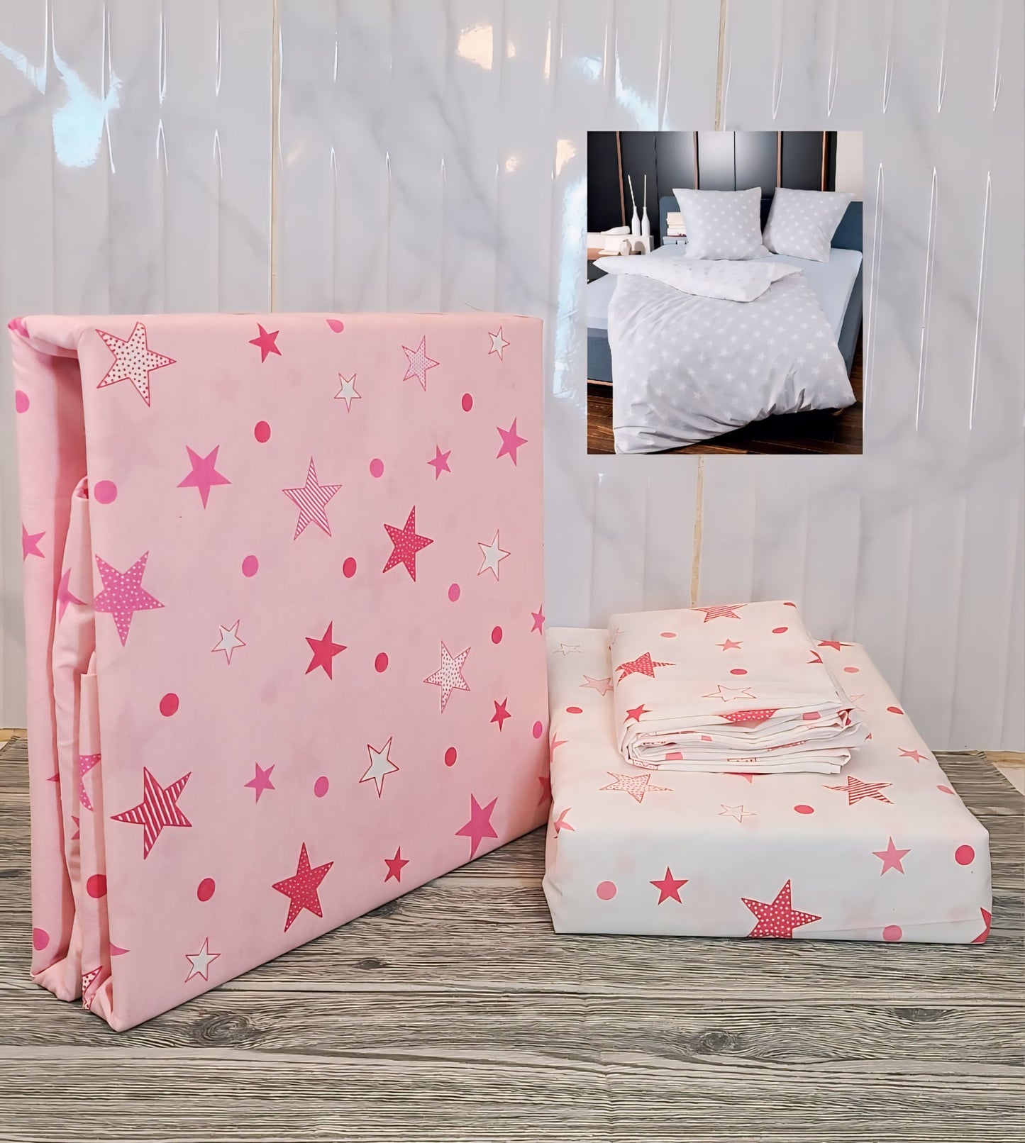 Polycotton stars duvet set cover (طقم ملاحف)