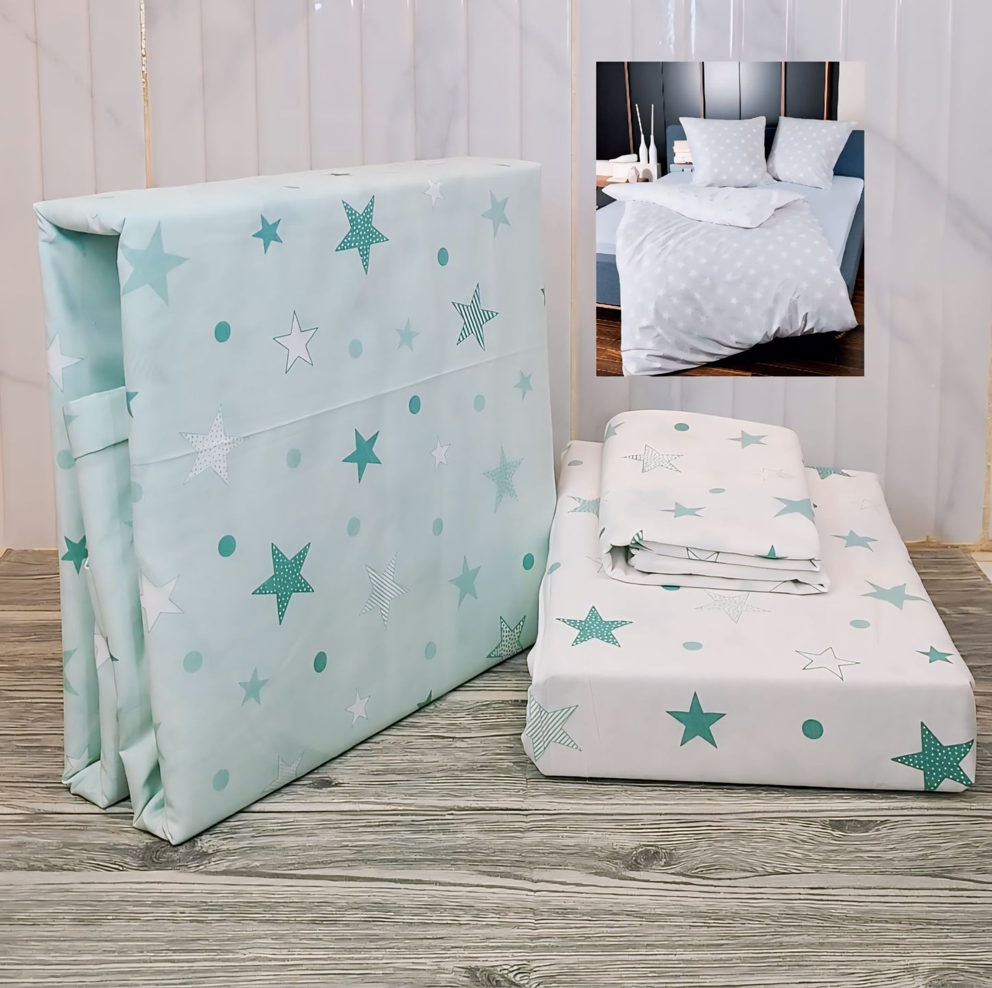 Polycotton stars duvet set cover (طقم ملاحف)