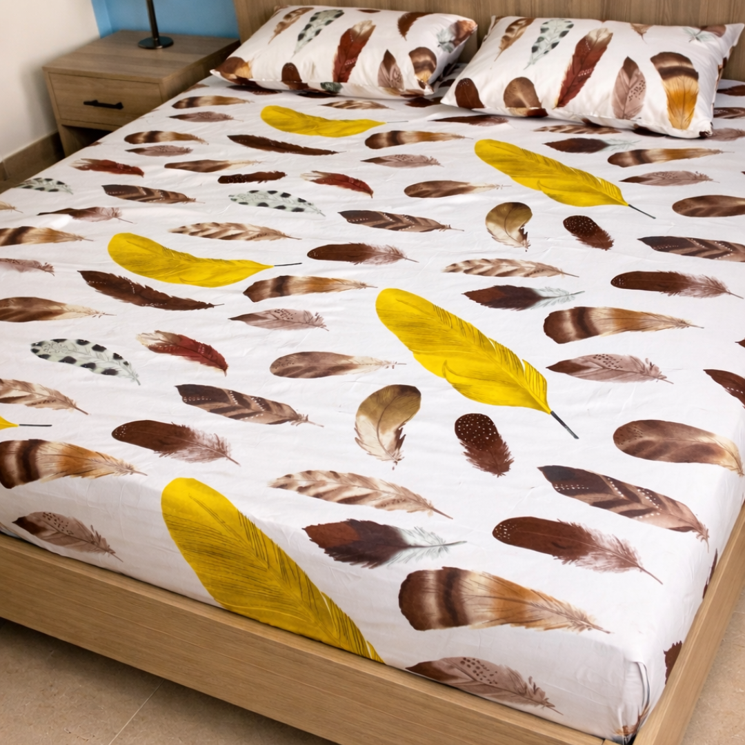 Feather Print Bedsheet (شرشف مغيط)