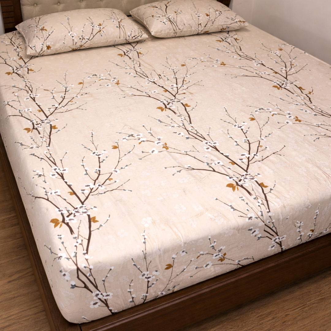 Brown Branch Bedsheet (شرشف مغيط)