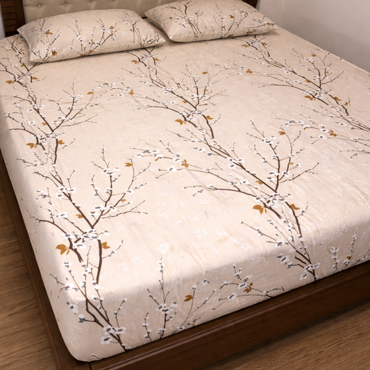 Brown Branch Bedsheet (شرشف مغيط)